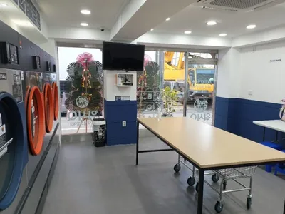 창 쪽을 바라본 내부와 텔레비전